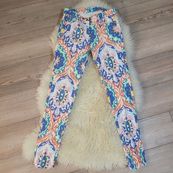 J. McLaughlin lexi pants floral skinny jeans pants size 0 - Picture 1 of 6